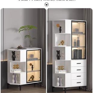 示卧室厅转角收纳柜床头柜墙角柜多层展置物ILL架简拐角约书客柜