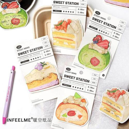 创意仿真甜品异形便利贴学生用可粘便签本ins风高颜值便签纸贴纸