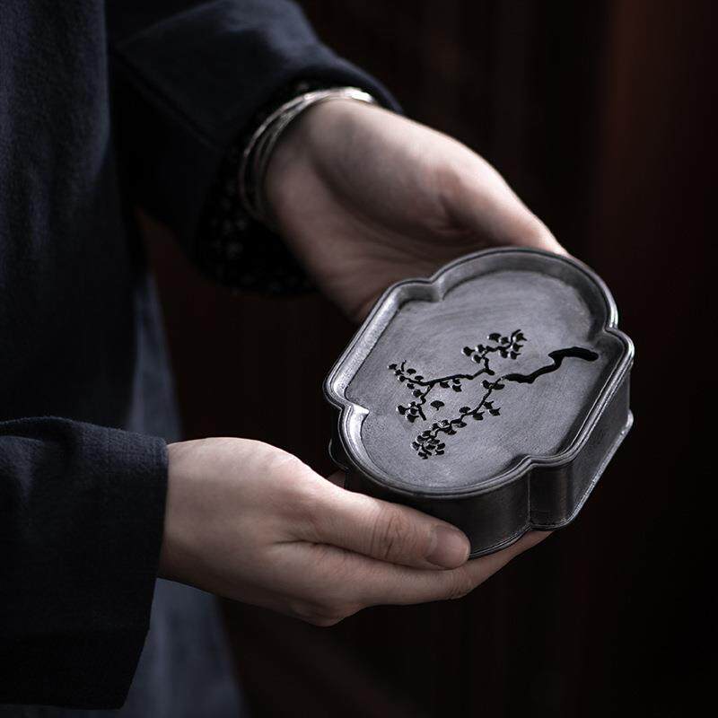 纯锡老壶承复古日式茶具干泡台茶盘建水养壶茶承托盘壶垫蓄水