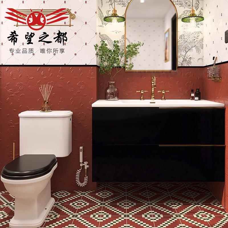 热销网红卫生间小花砖地砖300800法式复古浴室瓷砖花片厕所厨房墙