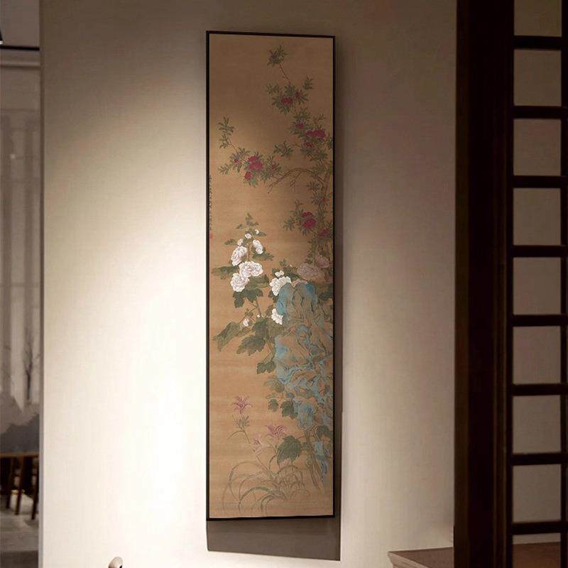 新中式复古风名花YZ202510鸟装饰画中国风装宋式美学室书房竖屏家