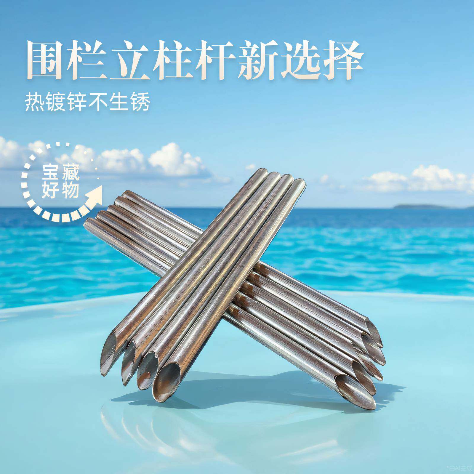 不锈钢围栏网立柱杆加厚空心搭棚钢管热镀锌圆管围墙护栏网支撑柱