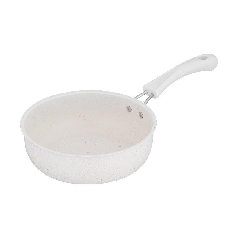 白色煎鸡蛋小煎锅麦饭石平底锅小号煎牛排不粘锅辅食热奶迷你小锅