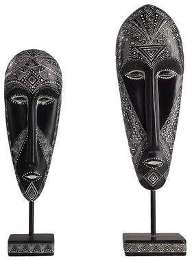 抽象复古非洲风情人脸摆件雕塑创意人物艺术品树脂家居软装饰品