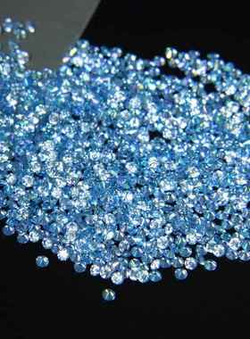 蓝色圆镀海形蓝色小厘石莫桑裸石彩色碎石小厘碎钻钻ANP镶嵌配石