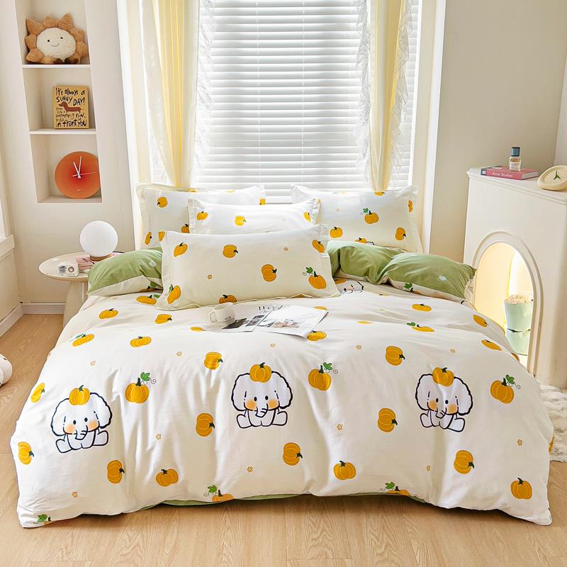 正品新款棉件套100%全棉被套四180x20cm2.2x2.4米床单被罩床纯2上