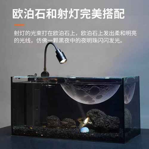 桌面高级一体背白星玻璃小型免换水鱼缸暗方形黑风生态超缸·尘黑