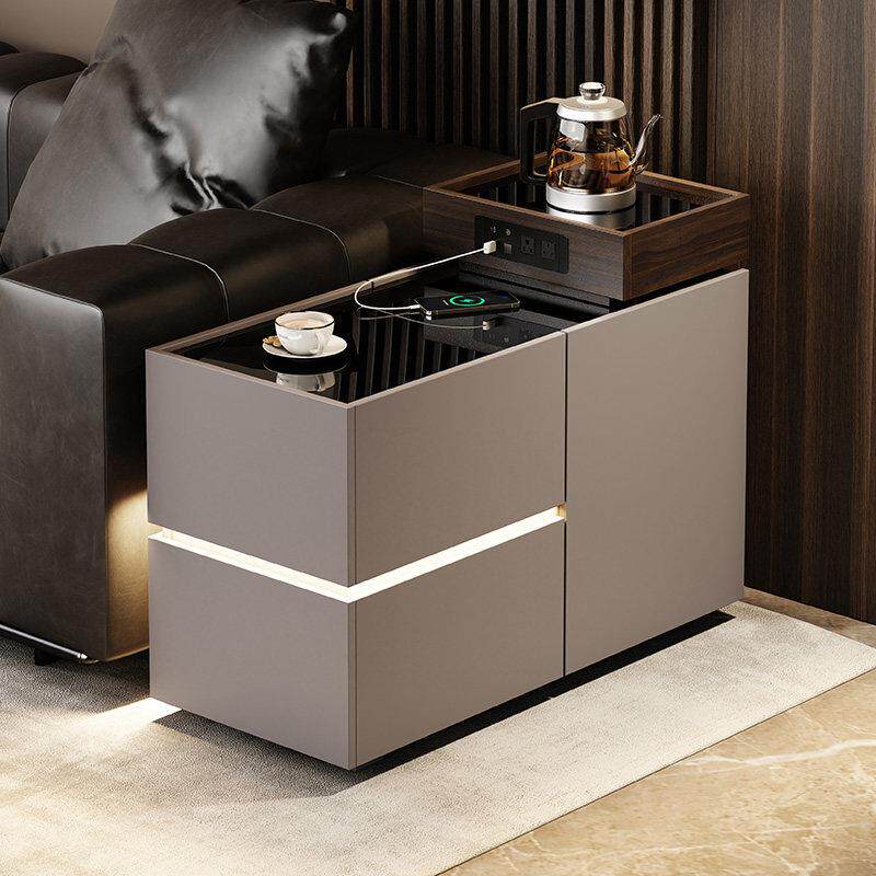 沙发边几可移动边柜侧边茶台现代高级感带烧水壶一体小茶几茶水柜
