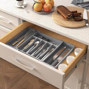 Kitchen Tray Utensils Knife Storage Box Cutlery Expandable