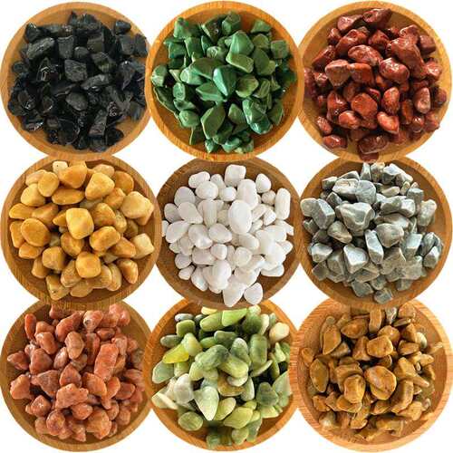 五彩石厂家 彩色水洗石 景观装饰用彩石 染色鹅卵石 石子