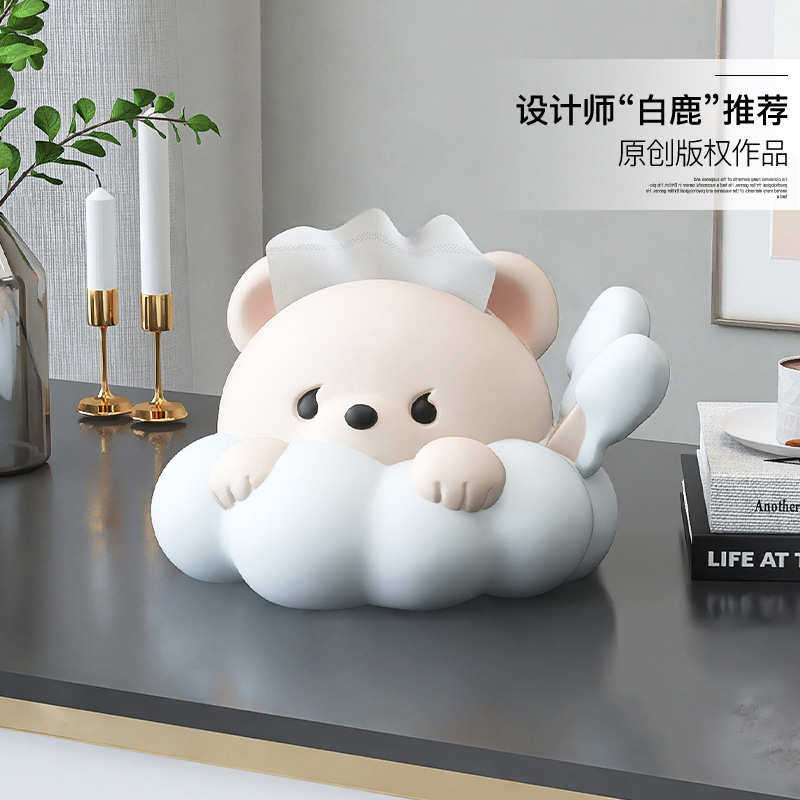 创意熊创意纸巾盒客厅实用轻奢抽纸盒家用茶几酒柜餐巾纸收纳盒,家居饰品,装饰纸巾盒,淘宝优惠券,粉丝福利购,淘宝优惠卷