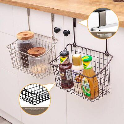 Wire Wall Grid Basket Hanging Display Shelf 橱柜门后床边挂篮