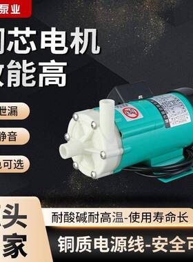 新款mp-40r系列耐酸碱磁力泵化工药物卧式微型工程塑料驱动循环泵