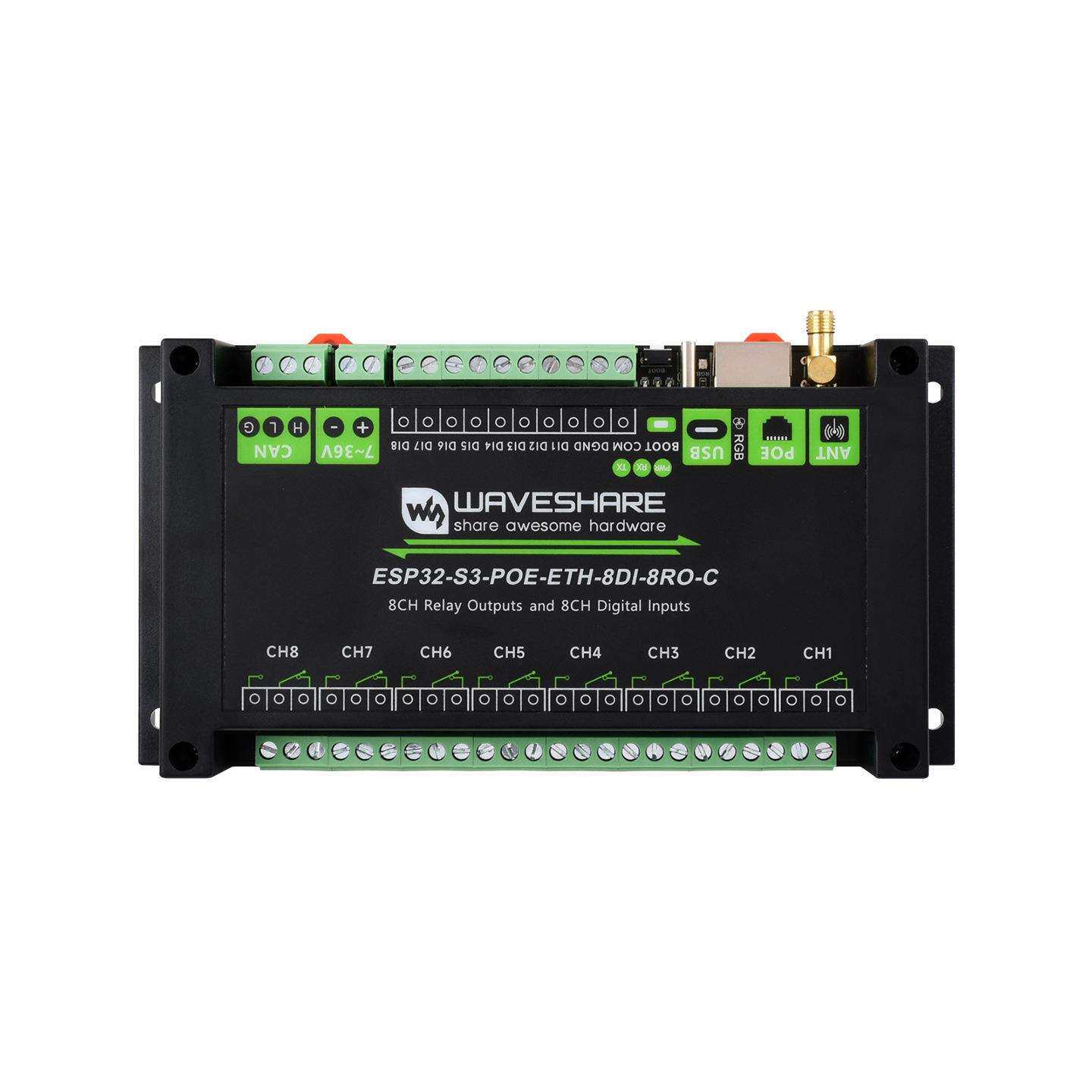 ESP32-S3 工业级工控板 8路Wi-Fi网络继电器 双核处理器