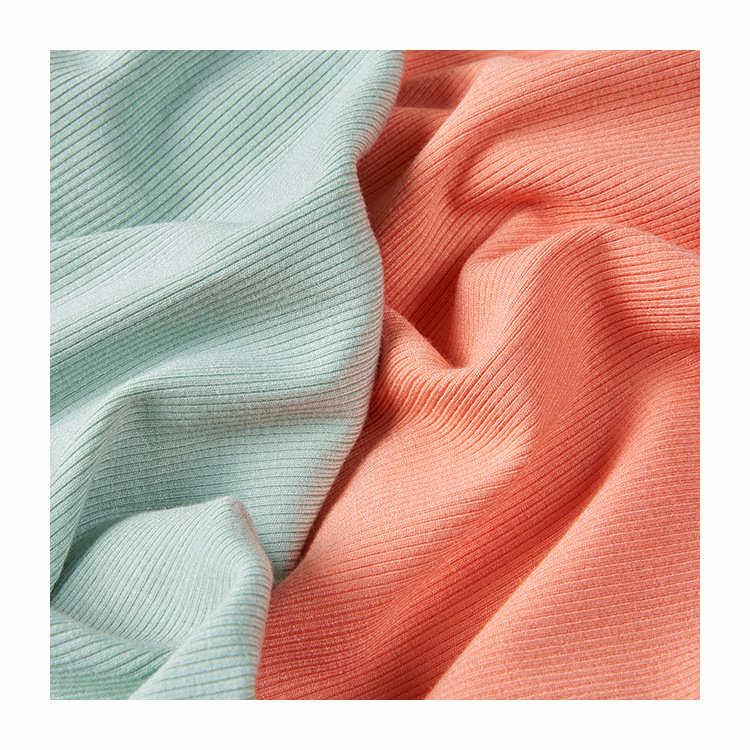 280G米粒细罗纹面料40S优可丝人棉氨纶针织拉架2*2坑条布料罗纹布