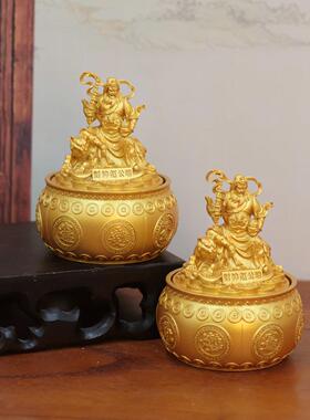 赵公明聚宝盆转转摆件客厅酒柜办公室装饰品摆设店铺开业招财礼品