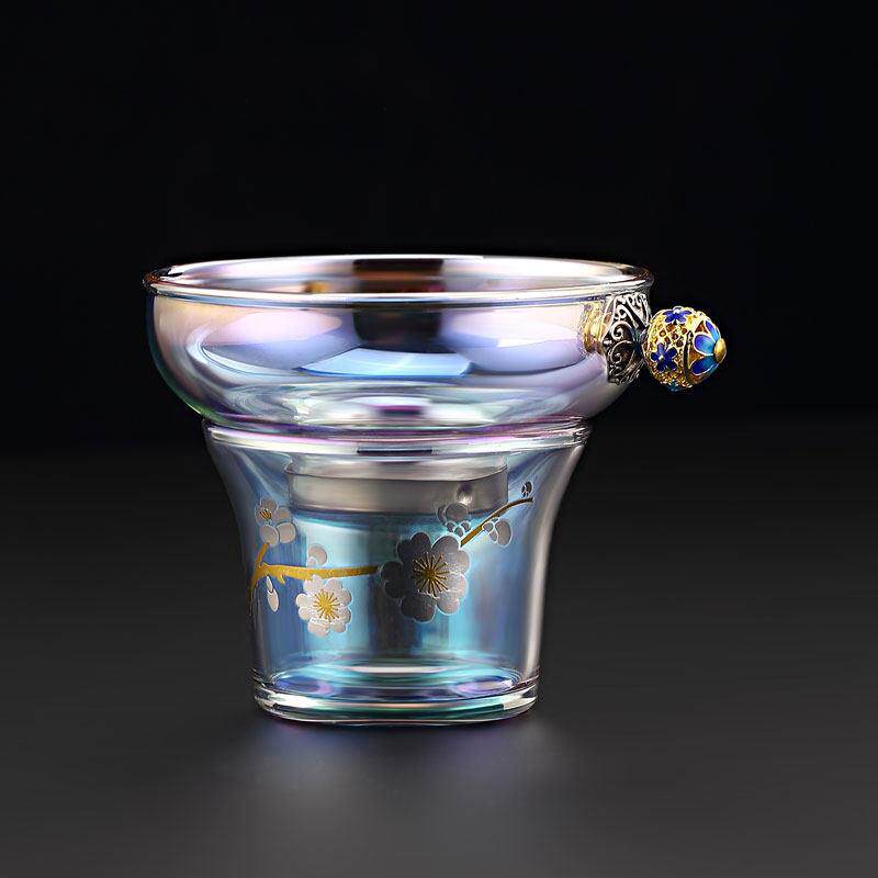 贝彩烧玻璃茶漏公道杯套装焕彩茶滤茶隔茶具配件分茶器创意过滤网