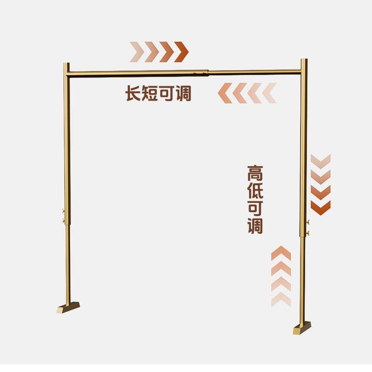 飘窗小型落地伸缩晾衣架矮款窗台室内衣柜可伸缩调节挂阳台晒衣杆