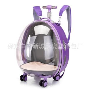 外出箱包透气箱宠物大容量宠物拉杆双肩猫咪透明猫包泡泡太空舱