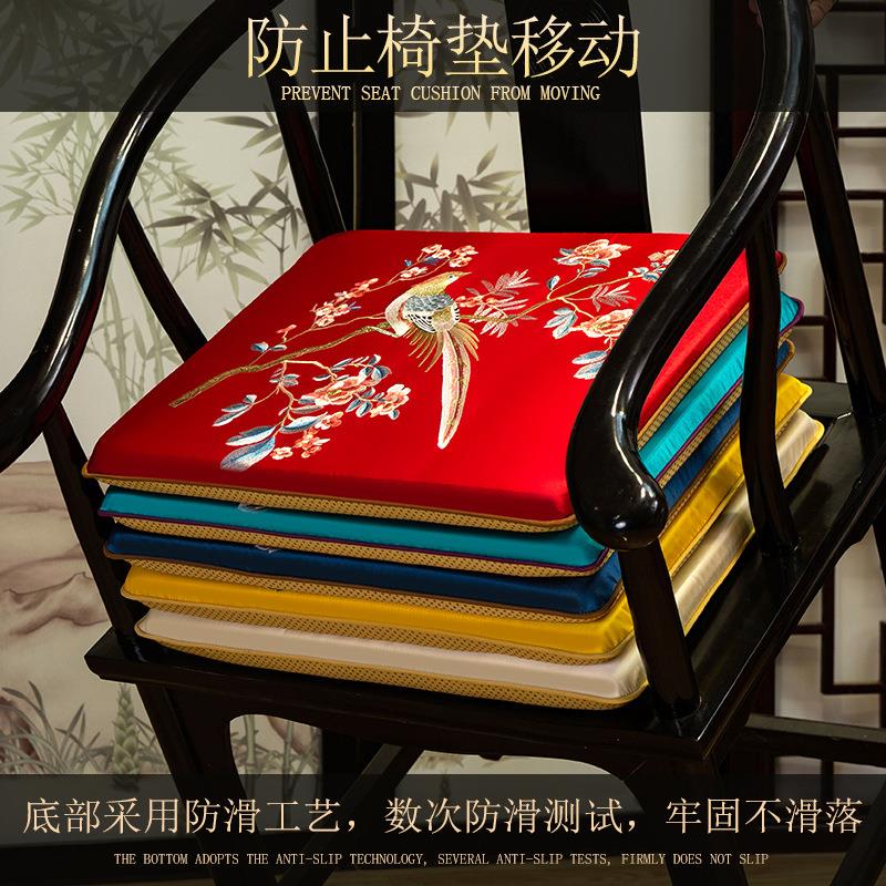 新中式坐垫防刺绣太官师椅帽椅皇宫椅椅垫办公室薄款滑垫圈YD524