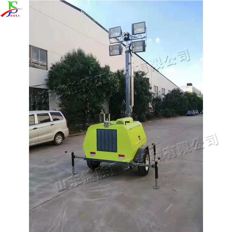 夜间施工应急照明车移动照明灯塔车手推式自动升降工程泛光灯