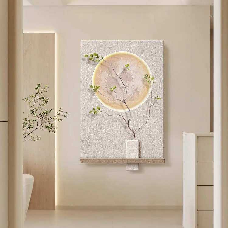 侘寂风进门玄关装饰画立体绿植砂岩画壁画极简客厅沙发背景墙挂画,家居饰品,现代装饰画,淘宝优惠券,粉丝福利购,淘宝优惠卷