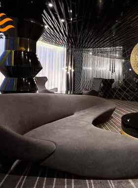 玻璃钢亮沙发CS-0037商美陈创意月休闲花座椅户外园小区休场息室