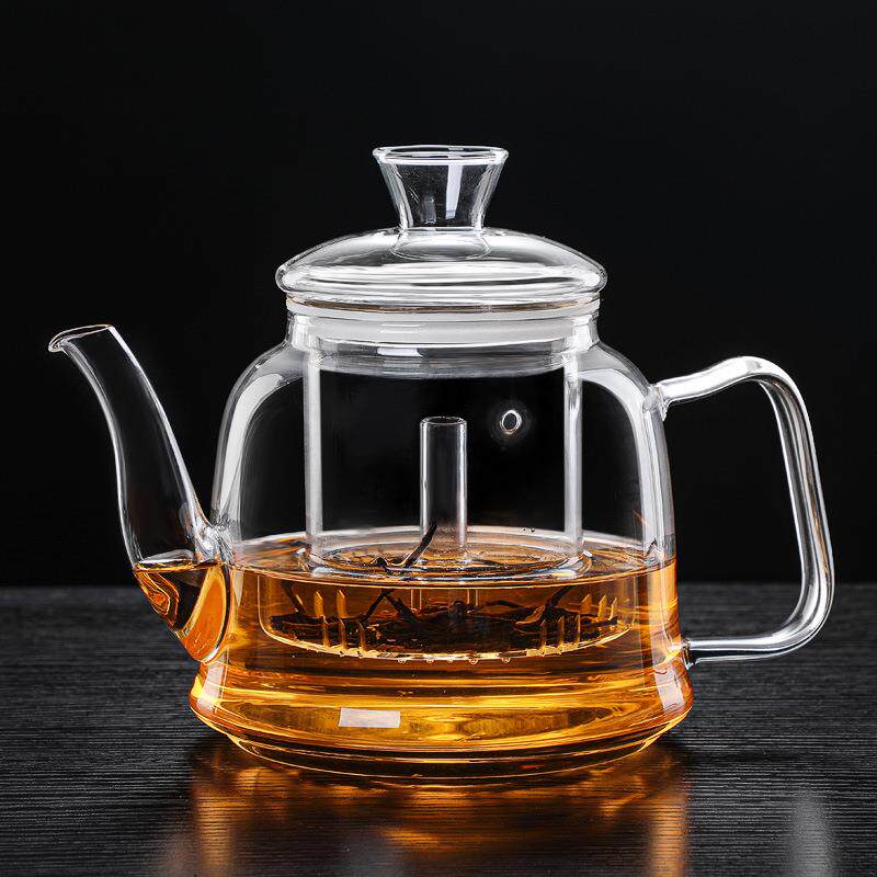 玻璃蒸茶壶煮茶器加厚家用煮烧水养生壶电陶炉加热黑加厚耐用
