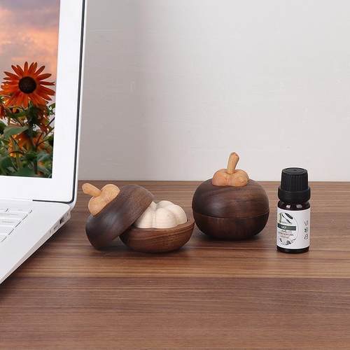 小山竹香薰香氛摆件黑胡桃实木质创意扩香木家用无火香薰扩香器