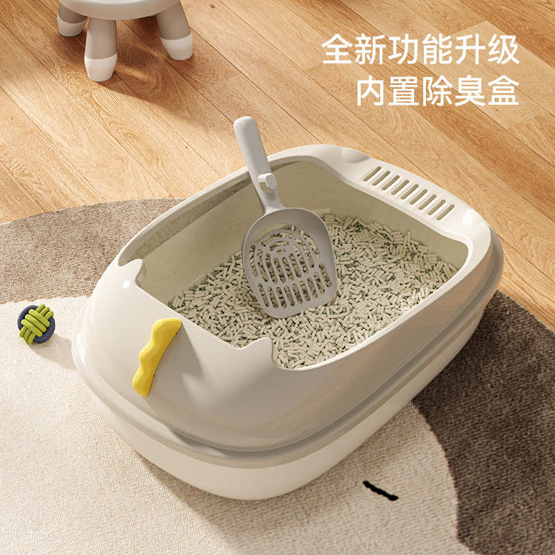 创意恐龙半封闭猫砂盆大号成猫幼猫便盆猫厕所带香薰条猫砂盆批发
