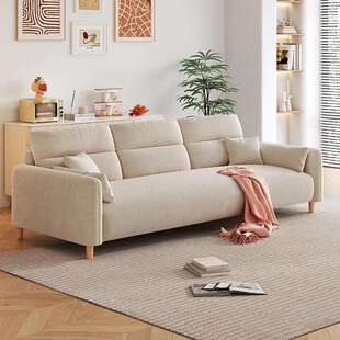 窄沙发 北欧奶油风猫爪皮艺沙发小户型客厅家用一字型直排2026新款