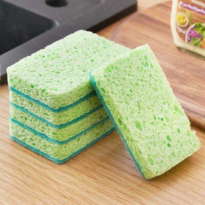 Natural Wood Pulp Cotton Cleaning Cloth, Dishwashing Sponge,