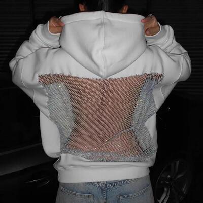 Women's hooded sweatshirt long sleeved pullover top with