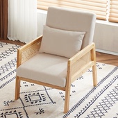 单人沙发椅休闲实木懒人单椅北欧阳台卧室网红家用小户型靠背椅子
