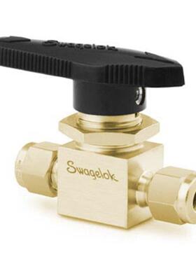 世伟洛克B-44S6黄铜 1 件式 40系列球阀6.0 Cv,3/8 in.卡套管接头