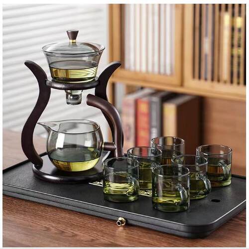 创意邀月灯宫磁吸茶具套装自动冲茶器功夫泡茶神器懒人泡茶神器