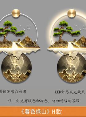 新款观入口装饰画204新入口门灯面景壁挂画中国风高端大气壁2画光