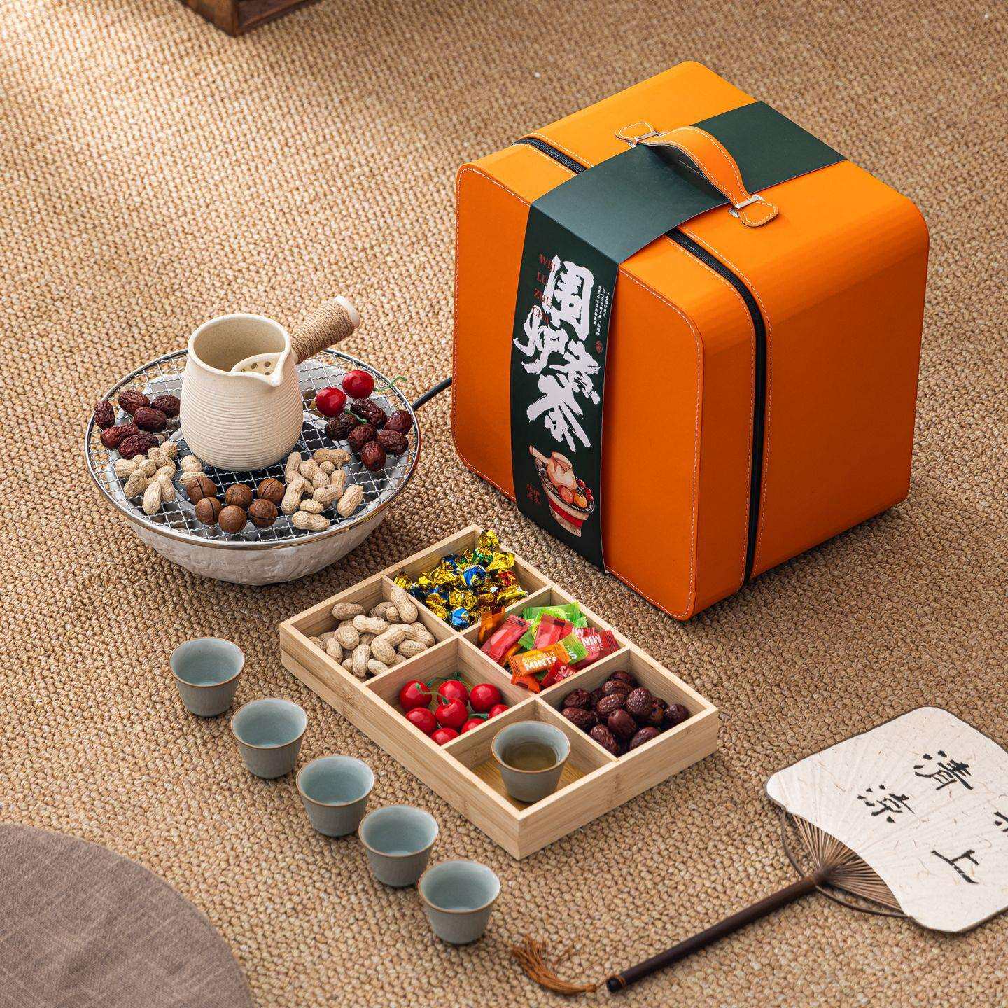 电陶炉围炉套装煮茶室内家用全套果盘花茶茶具套装烤奶壶