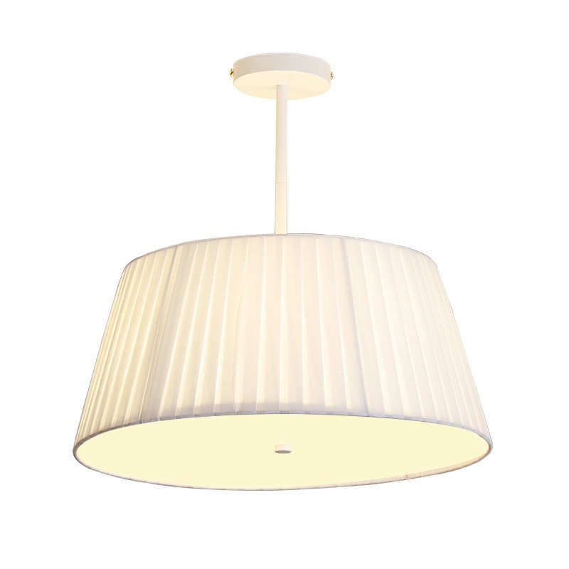 北欧奶油风卧室吸顶灯设计师款日式复古餐厅书房灯简约布艺百褶灯