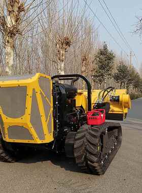 人多功能山地开荒自IQQ式除草机护走坡割草机器全形遥控液压割草