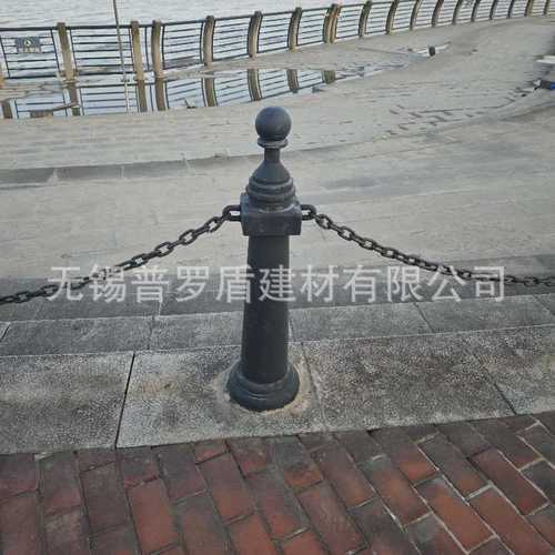 铁链装饰防护桩罗马立柱工地景观栏杆铸铁隔离墩河道海边铸铁立柱