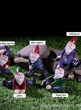 人物树脂工艺品摆件欧式跨境微景观场景布景装饰品小矮人田园风格