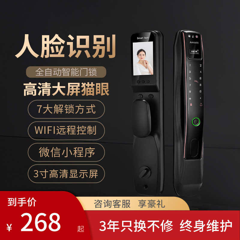 Amsoic 安肃 智能锁 指纹锁 人脸识别  密码锁电子锁