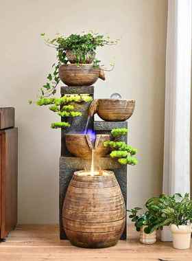 流水摆件循环水景客厅办公室风水轮落地景观入户招财乔迁装饰品