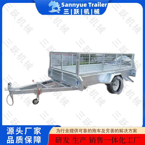 澳式10*5ft英尺箱式笼式拖车可后翻卸货拖车热镀锌拖车