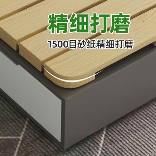榻榻NUC米排骨床架架杉床板潮打防地铺全木实木床垫松木折叠透气