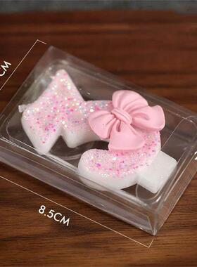1Pcs Pink Bow Childrens Birthday Candles 0-9 Number Purple