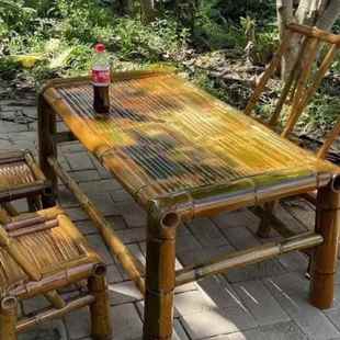 民宿老式 竹OWC编椅竹桌竹子桌椅庭几院休闲竹桌茶竹桌竹椅围炉煮