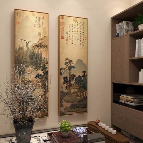 Miyitang X Dayin新中国风山水人物禅宗中国画客厅入口书房茶室竖