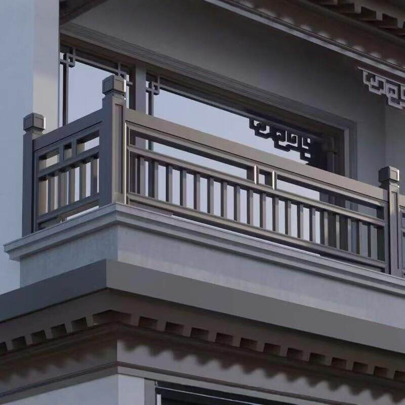 中式铝合金阳台护栏栏杆别墅庭院围栏室外扶手防护栏焊接工艺定制